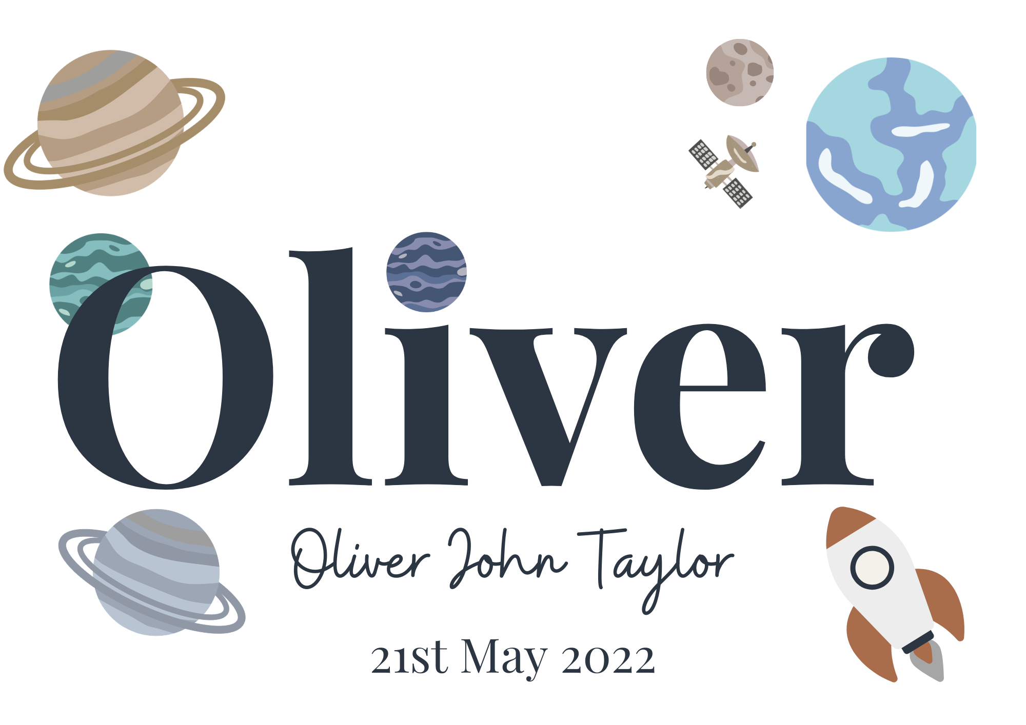 Personalised Space Name Print
