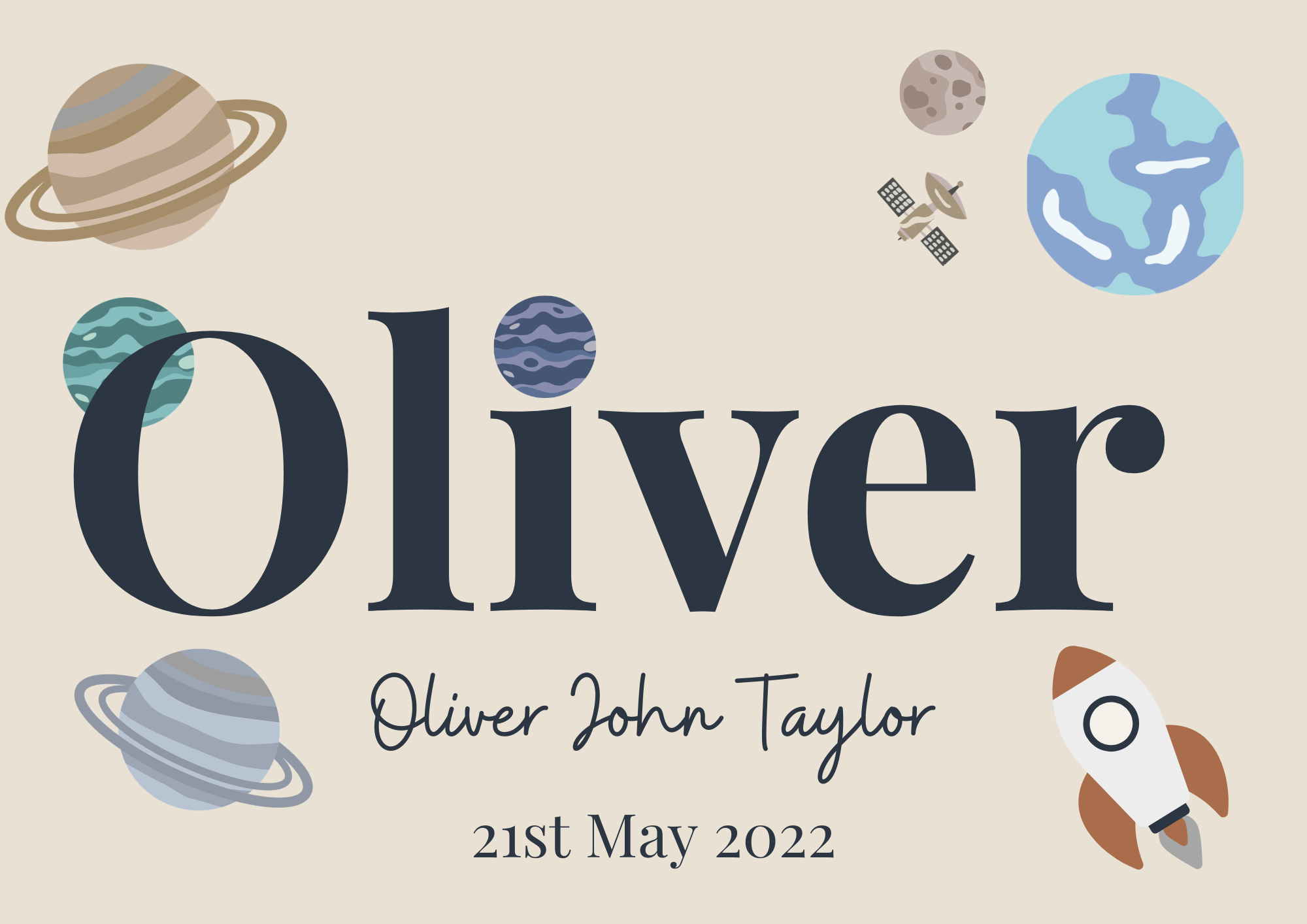Personalised Space Name Print