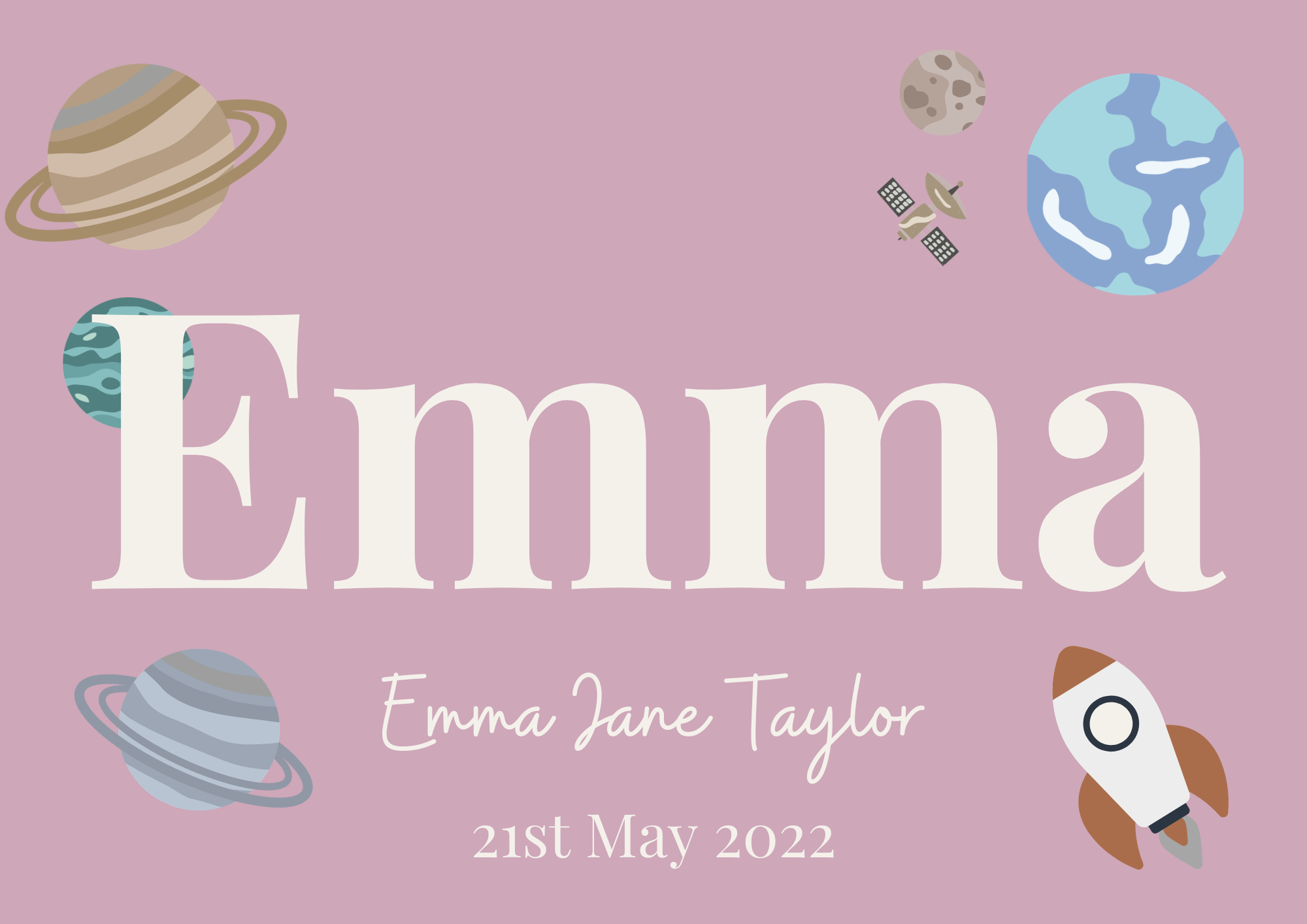 Personalised Space Name Print