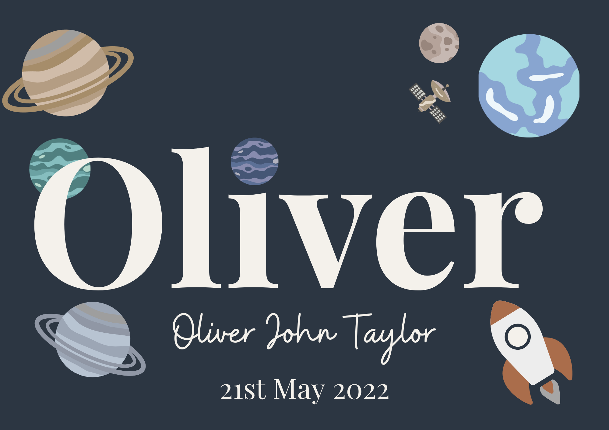 Personalised Space Name Print