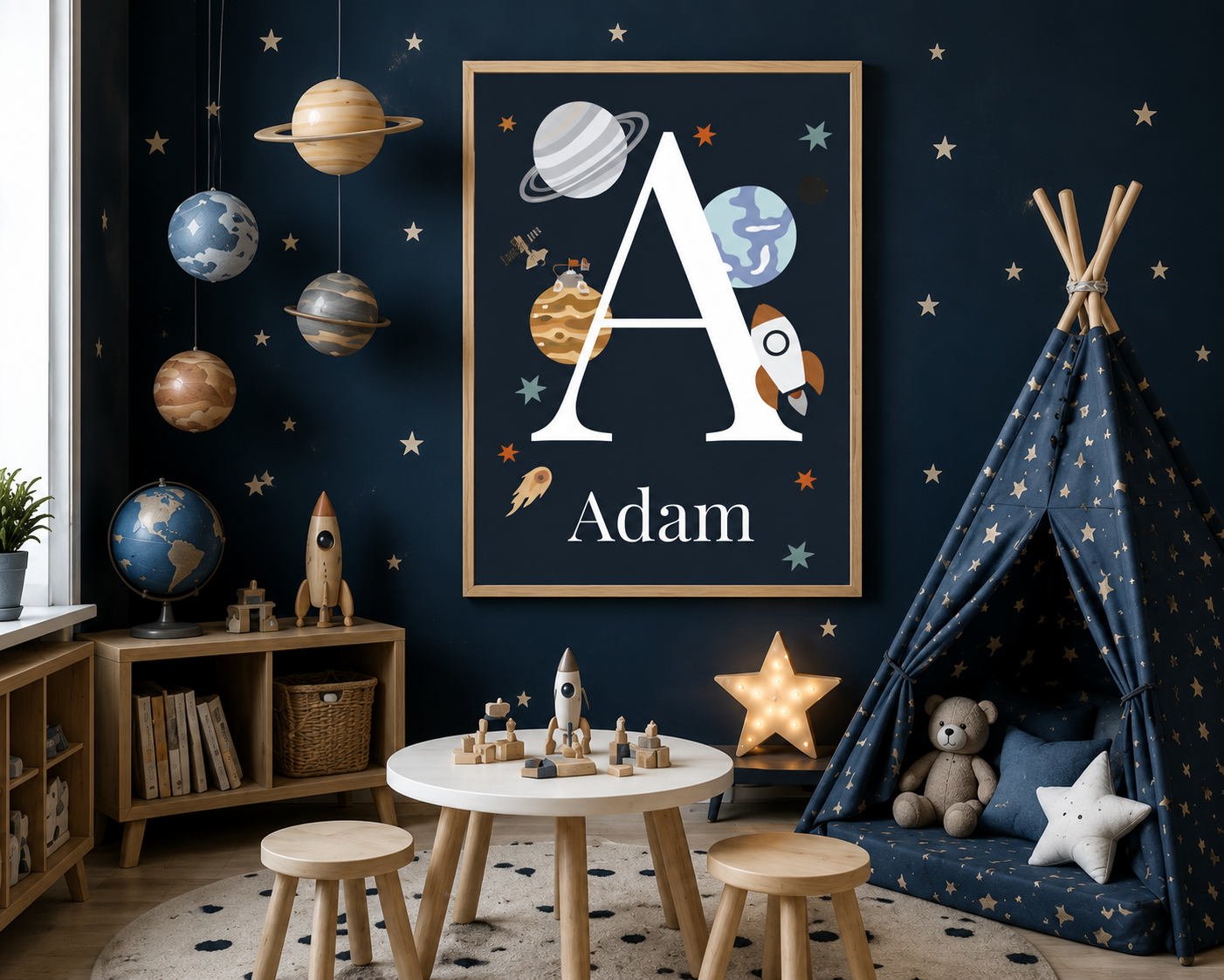 Personalised Space Name Initial Print