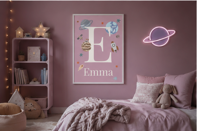 Personalised Space Name Initial Print