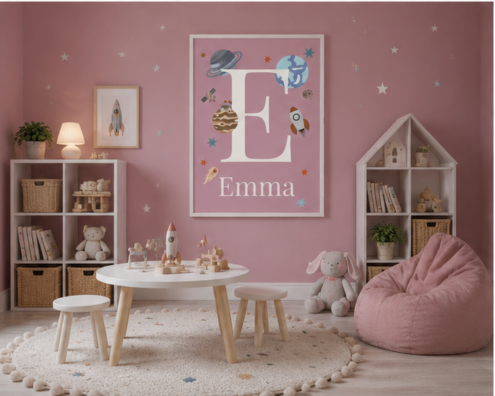 Personalised Space Name Initial Print